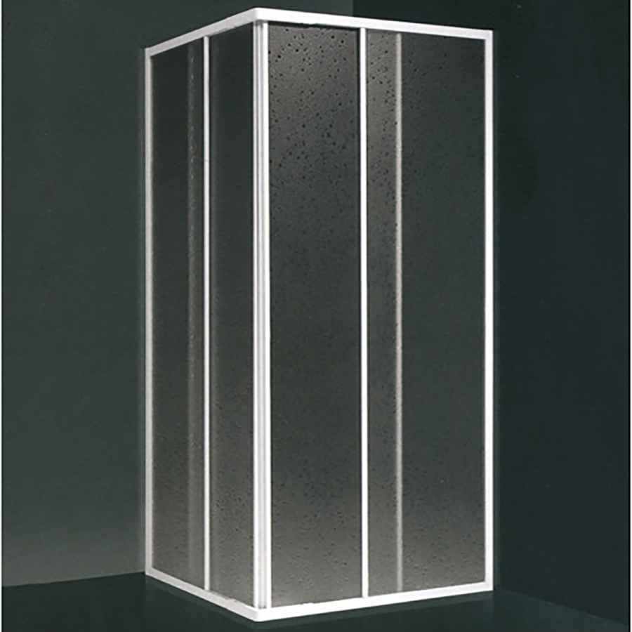 Box Doccia Angolare Scorrevole 80x80cm – Profilo Bianco