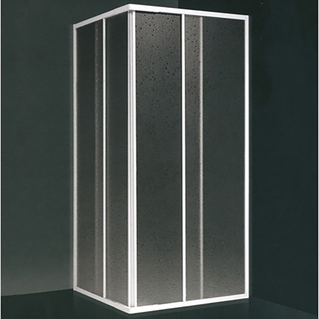 Box Doccia Angolare 80x80 cm Scorrevole Bianco