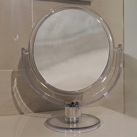 Specchio Ingranditore Circolare Appoggio Resina Trasparente
