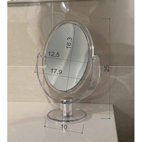 Specchio Ingranditore Circolare Appoggio Resina Trasparente