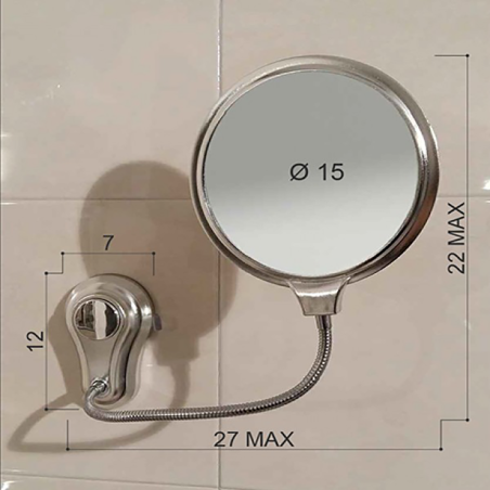 Specchio Ingranditore Muro Flessibile D15 Ventosa ABS