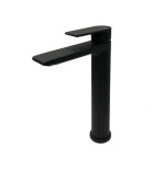 Coppia rubinetti lavabo collo alto + bidet nero opaco - TIMEA