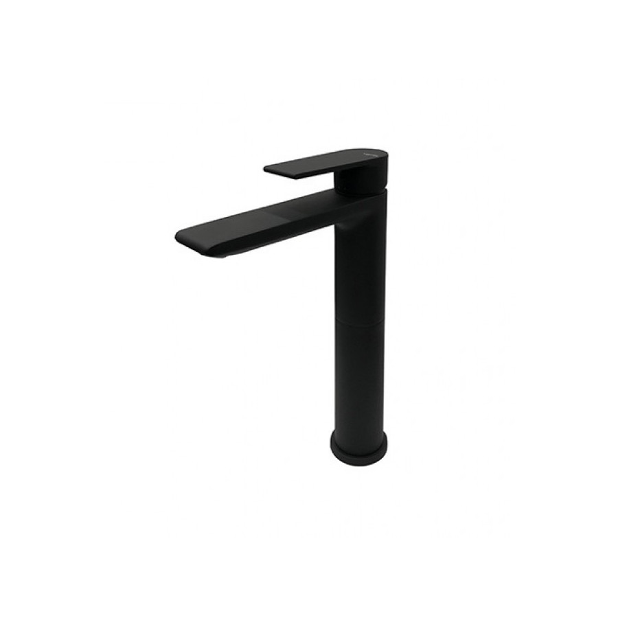 Rubinetto Miscelatore Lavabo Nero Opaco Collo Alto - TIMEA