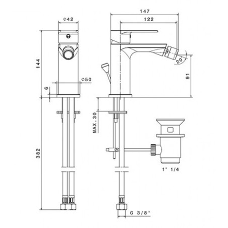 Set rubinetti lavabo, bidet, doccia deviatore nero opaco - TIMEA