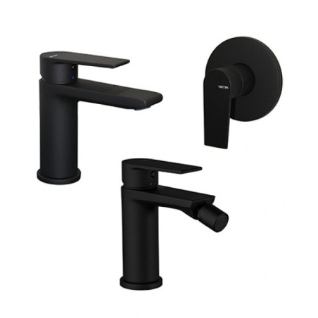 Set rubinetti lavabo, bidet e doccia nero opaco - TIMEA
