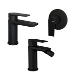 Set rubinetti lavabo, bidet e doccia nero opaco - TIMEA