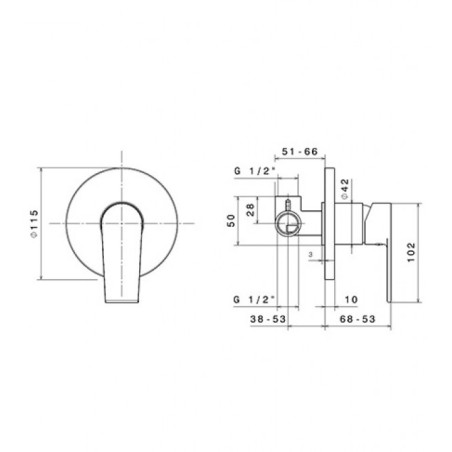 Miscelatore doccia incasso nero opaco - TIMEA