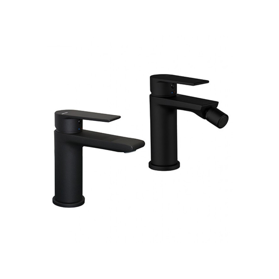 Set rubinetti lavabo + bidet nero opaco - TIMEA