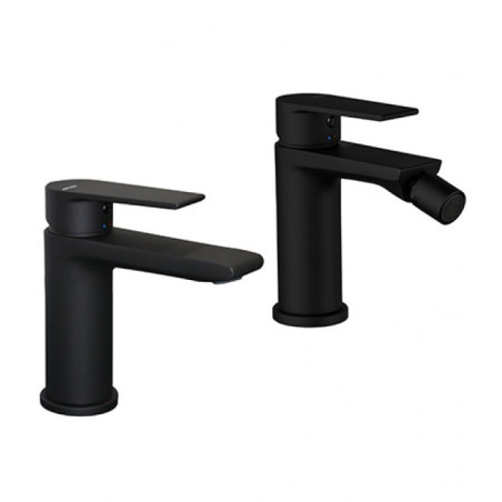 Set rubinetti lavabo + bidet nero opaco - TIMEA