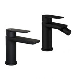 Set rubinetti lavabo + bidet nero opaco - TIMEA