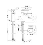Rubinetto miscelatore monocomando lavabo cromo con piletta