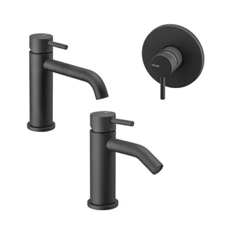 Tris Lavabo, Bidet e Doccia Incasso Vema Maira Nero Opaco
