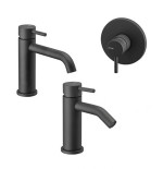 Tris rubinetti lavabo, bidet e doccia incasso nero MAIRA