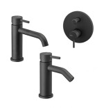 Tris rubinetti lavabo, bidet e doccia nero opaco MAIRA