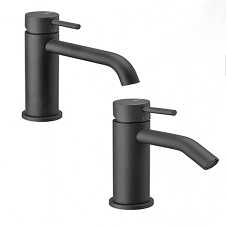 Coppia rubinetti lavabo + bidet nero opaco MAIRA