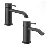 Coppia rubinetti lavabo + bidet nero opaco MAIRA