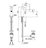 Coppia rubinetti lavabo muro + bidet nero opaco MAIRA