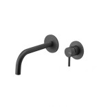 Coppia rubinetti lavabo muro + bidet nero opaco MAIRA