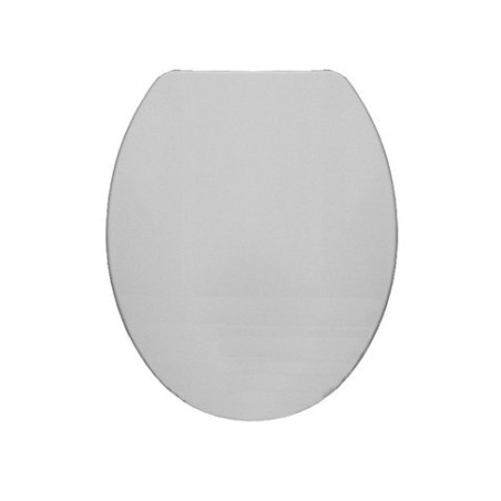 Coprivaso copriwater sedile tavoletta wc legno in poliestere alta qualità, compatibile Prima Globo, colore bianco