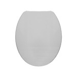 Coprivaso copriwater sedile tavoletta wc legno in poliestere alta qualità, compatibile Prima Globo, colore bianco