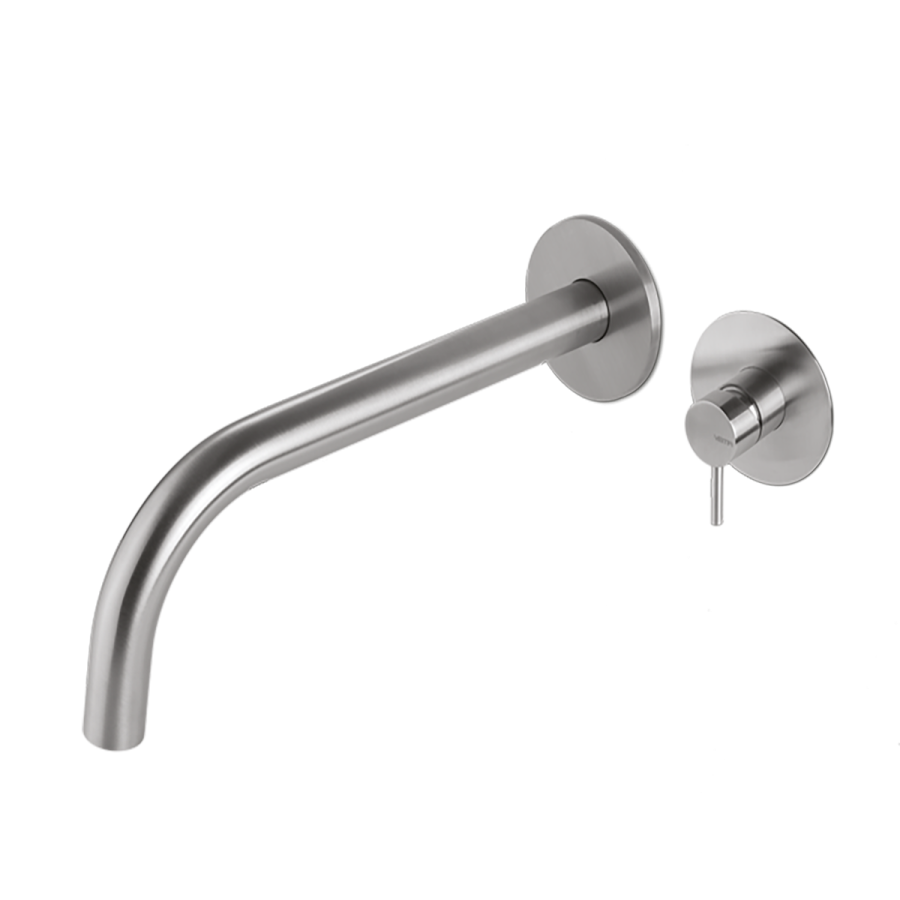 Miscelatore Monocomando a Parete Acciaio Inox Spazzolato - TIBER