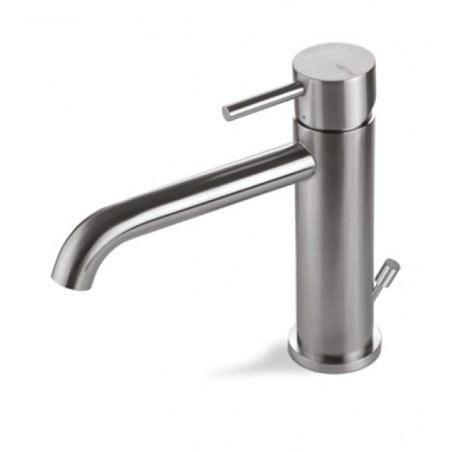 Rubinetto miscelatore monocomando lavabo acciaio spazzolato