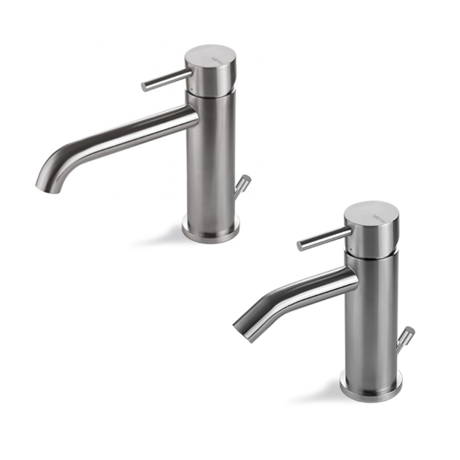 Rubinetti Miscelatori Lavabo e Bidet Inox Spazzolato - TIBER
