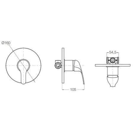 Set Miscelatori Lavabo, Bidet e Doccia Incasso Serie Blu