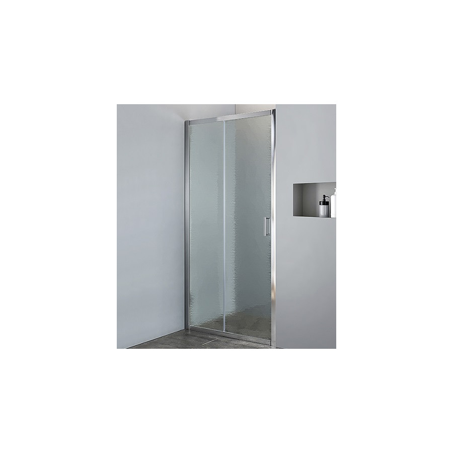 Box doccia porta nicchia 2 ante in cristallo 6mm stampato C, apertura scorrevole (cm 97-101)