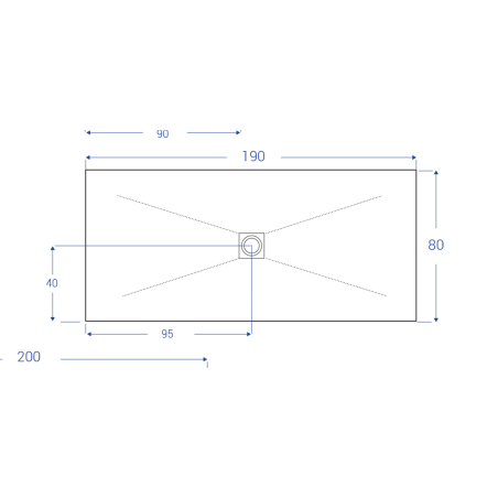 Piatto doccia marmoresina 80x190 bianco con piletta