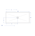 Piatto doccia marmoresina 80x190 bianco con piletta