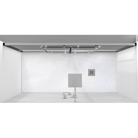 Box doccia nicchia 180 cm in cristallo scorrevole a 4 ante
