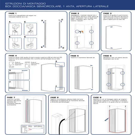 Box Doccia Semicircolare 75x75 Soffietto Apertura Laterale