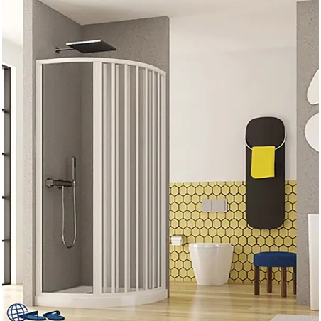 Box Doccia Semicircolare 75x75 Soffietto Apertura Laterale