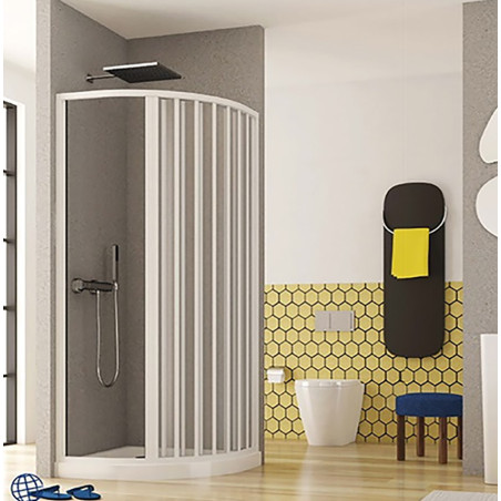 Box doccia semicircolare 80 x 80 soffietto apertura laterale