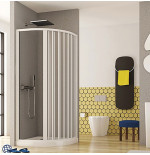 Box doccia semicircolare 90 x 90 soffietto apertura laterale