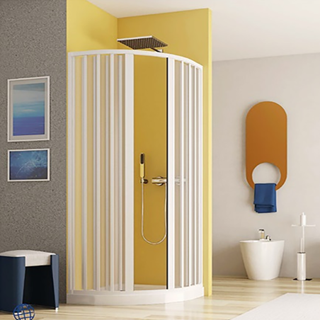 Box doccia semicircolare 90 x 90 soffietto apertura centrale