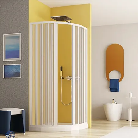 Box Doccia Semicircolare 90x90 Soffietto Apertura Centrale