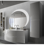 Vague | Mobile bagno sospeso Vague bianco cm 104 lavabo vetro