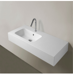 Lavabo marmoresina sospeso bianco 120x51x13 vasca a  sinistra
