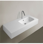 Lavabo marmoresina sospeso bianco 120x51x13 vasca a destra