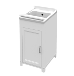 Lavatoio Con Mobile 45 x 50 x 85 Per Esterno In PVC 2 Ante