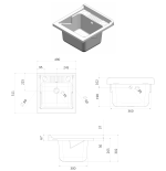 Lavatoio 50x50 Con Mobile 1 Anta PVC Per Esterno