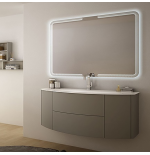 Eden | Mobile bagno 90 cm grigio con lavabo e specchio
