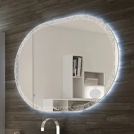 Specchio LED Ovale Reversibile 100x75 cm con Accensione Touch