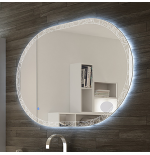 Specchio LED Ovale Reversibile 100x75 cm con Accensione Touch