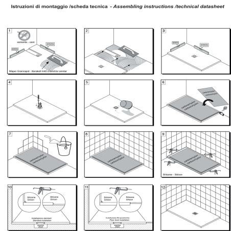 Piatto doccia marmoresina 80x80 cm bianco con piletta