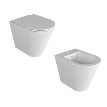 Sanitari  Vaso + Bidet + Copriwater Forma Azzurra Bianco Lucido