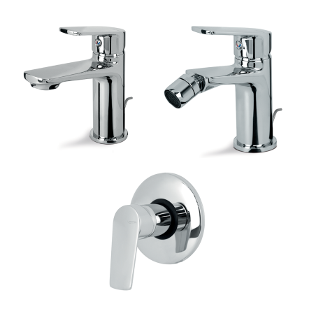 Tris Rubinetti Lavabo, Bidet e Doccia incasso Cromo Lucido - ARIL