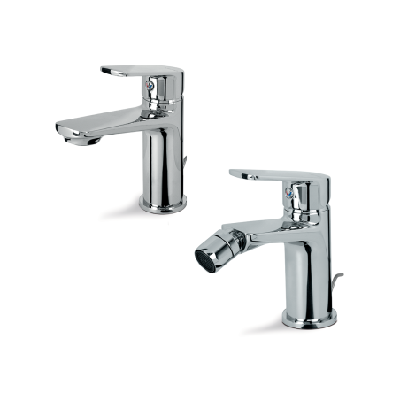 Coppia di Rubinetti miscelatori Lavabo e Bidet  Cromo Lucido - ARIL